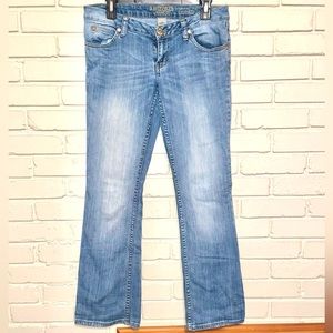 Light wash flare jeans